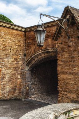 Hechingen, Almanya 17 Ağustos 2018: Hohenzollern Kalesi soylu aile atalarımızın yuvası ve eski hükümdarlık Prusya Kraliyet ve Alman İmparatorluk Evi Hohenzollern olduğunu