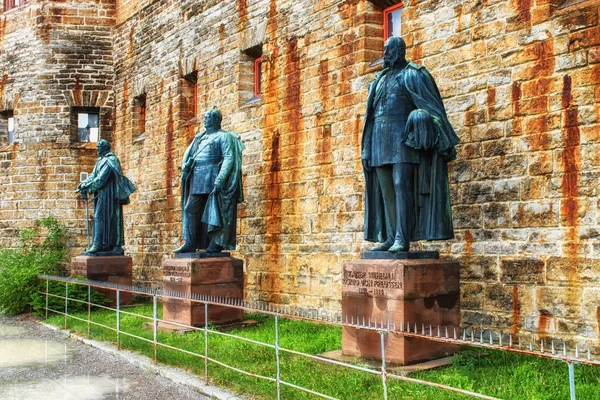 Estatuas Castillo Hohenzollern Burg Hohenzollern Región Suabia Baden Wurttemberg Alemania — Foto de Stock