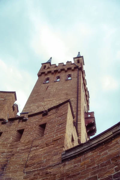 Una Torre Del Castillo Castillo Hohenzollern Residencia Antigua Familia Real —  Fotos de Stock