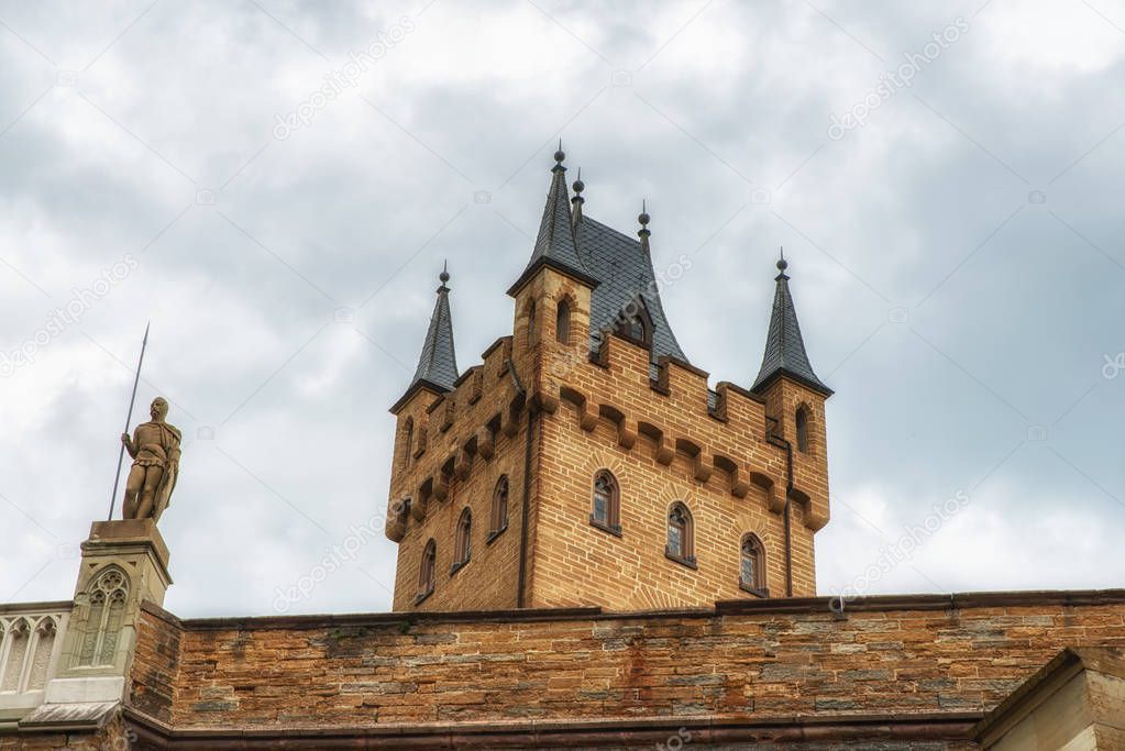 Tower of the Hohenzollern Castle in Germany.