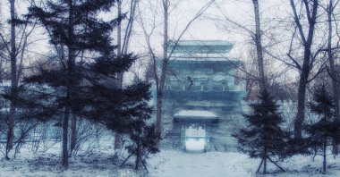 Harbin, Çin - 14 Şubat 2014: Buz ve kar heykel kış tatili sırasında genel Park Harbin, Çin.