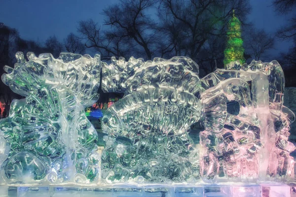 Harbin China Februar 2014 Eisskulpturen Der Stadt Harbin Provinz Heilongjiang — Stockfoto