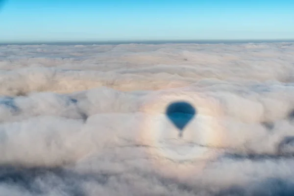 Ombre Montgolfière Dessus Des Nuages — Photo