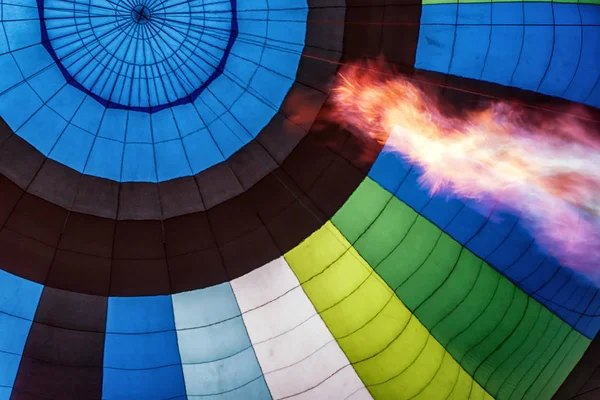 Balloon Fire Inflate Fly Air Hot Blue Vertical Interior — Stock Photo, Image