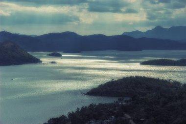 Tropik ada manzara. Coron Adası. Filipinler. 