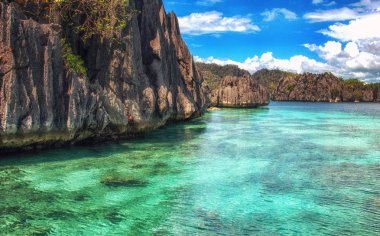 Kaya oluşumu Okyanusu - El Nido Palawan, Filipinler