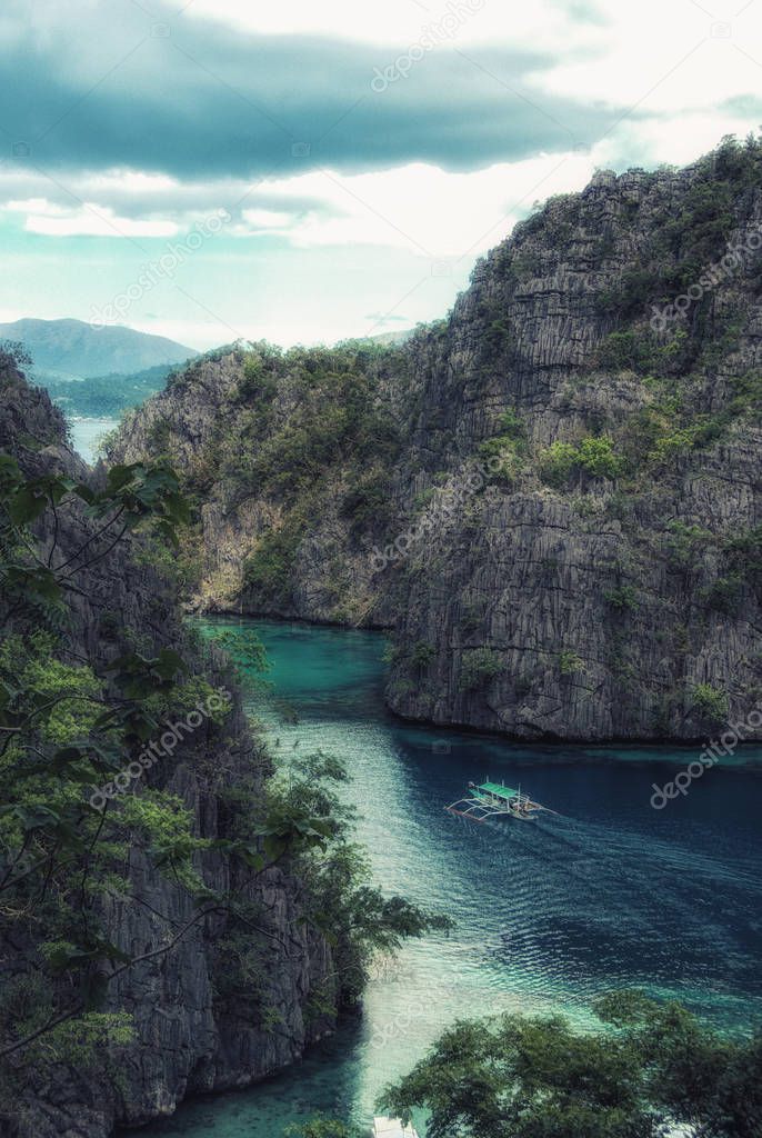 Kayangan lake or blue lagoon, Coron island, Philippines