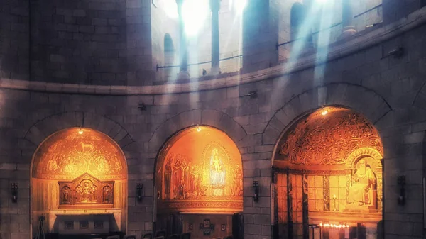 Intérieur du monastère franciscain de dormition à Jérusalem, Isr — Photo