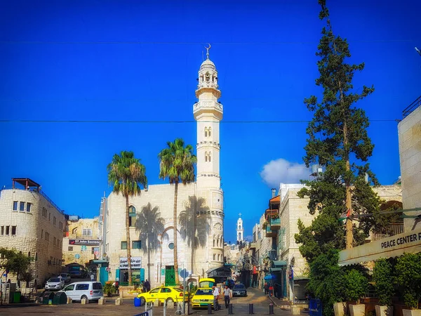 Omar mešita, Bethlehem, západní břeh, Blízký východ — Stock fotografie