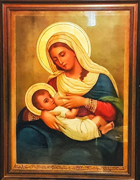 Сучасна Ікона Святої Марії і дитини. — стокове фото