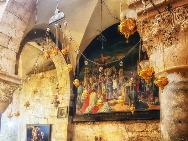 Interior da Igreja do Santo Sepulcro, Jerusalém, Israel , — Fotografia de Stock