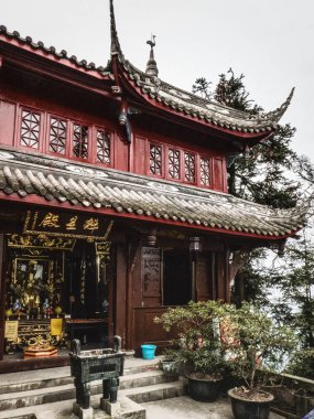 Budist tapınağı Chengdu Qingcheng dağ bölgesinde 