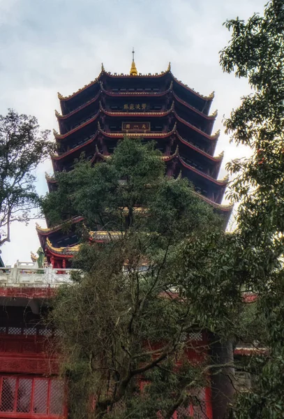 Laojun pavilion - Gipfel des Berges Qingcheng — Stockfoto
