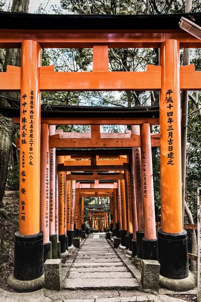 Tusen Torii Gate vid Fushimi Inari Shine, Kyoto, Japan — Stockfoto