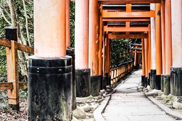 Tusen Torii Gate vid Fushimi Inari Shine, Kyoto, Japan — Stockfoto