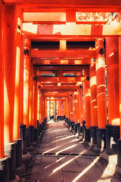 Fushimi Inari Taisha Schrein torii Tore in Kyoto, Japan. — Stockfoto