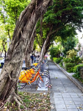 Kiralık turuncu bisiklet park