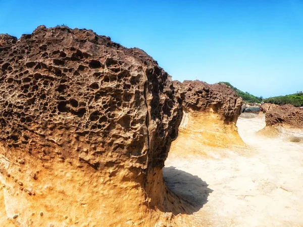 Formação de rochas Yehliu Geopark em Taiwan — Fotografia de Stock