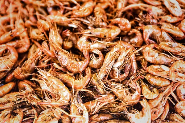 Closed up deep fried  crispy shrimps .