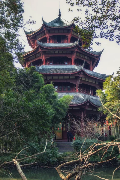 Pavillion w: dufu strzechą Cottage in Chengdu — Zdjęcie stockowe