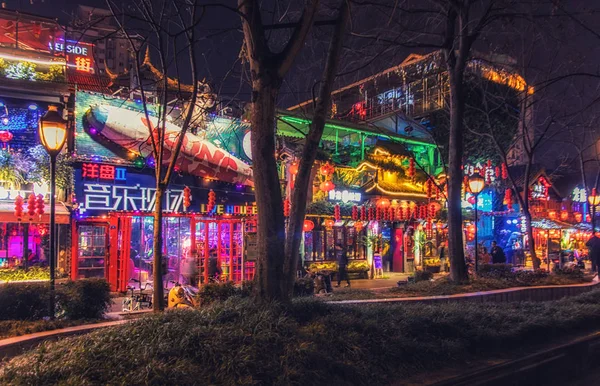 Bar street em Chengdu, China — Fotografia de Stock