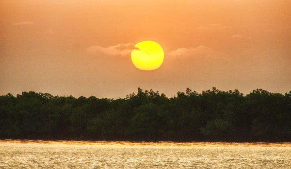 Gambia Fluss Sonnenuntergang — Stockfoto