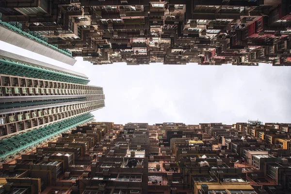 Tätbefolkade bostadsområde, hyreshus, Quarry Bay — Stockfoto