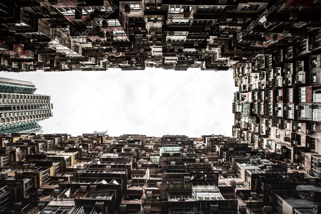 Densely populated housing estate, apartment building, Quarry Bay