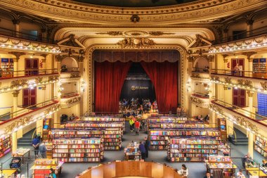 Detail of El Ateneo Grand Splendid bookshop in Buenos Aires, Arg clipart