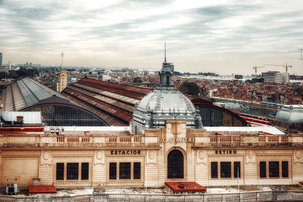 Budynek Dworca Kolejowego Retiro Jest Terminalem Kolei Mitre Centrum Buenos — Zdjęcie stockowe