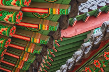 Changdeokgung sarayının çatısını kapatın, Seul - Kore