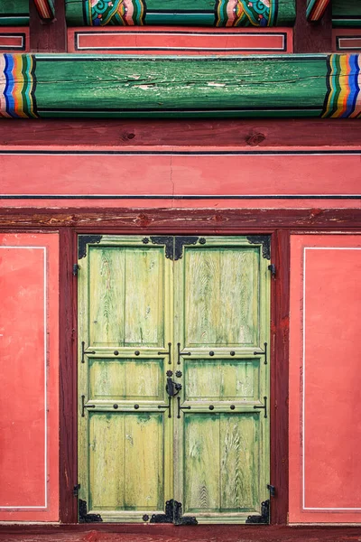 Detalles Abstractos Puerta Palacio Changdeokgung Patrimonio Humanidad Unesco Seúl Corea — Foto de Stock