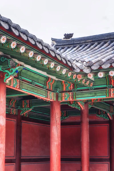 Várias Arquiteturas Elementos Históricos Tradicionais Palácio Changdeokgung — Fotografia de Stock