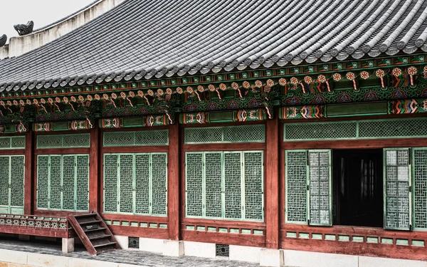 Szczegóły Architektury Pałacu Changdeokgung — Zdjęcie stockowe