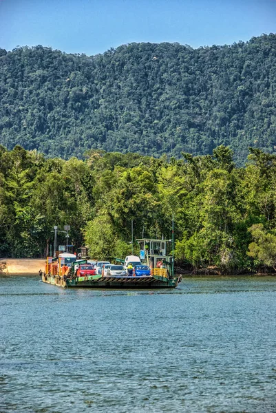 Auto Ferry Daintree River Daintree National Park World Heritage Area — Stockfoto