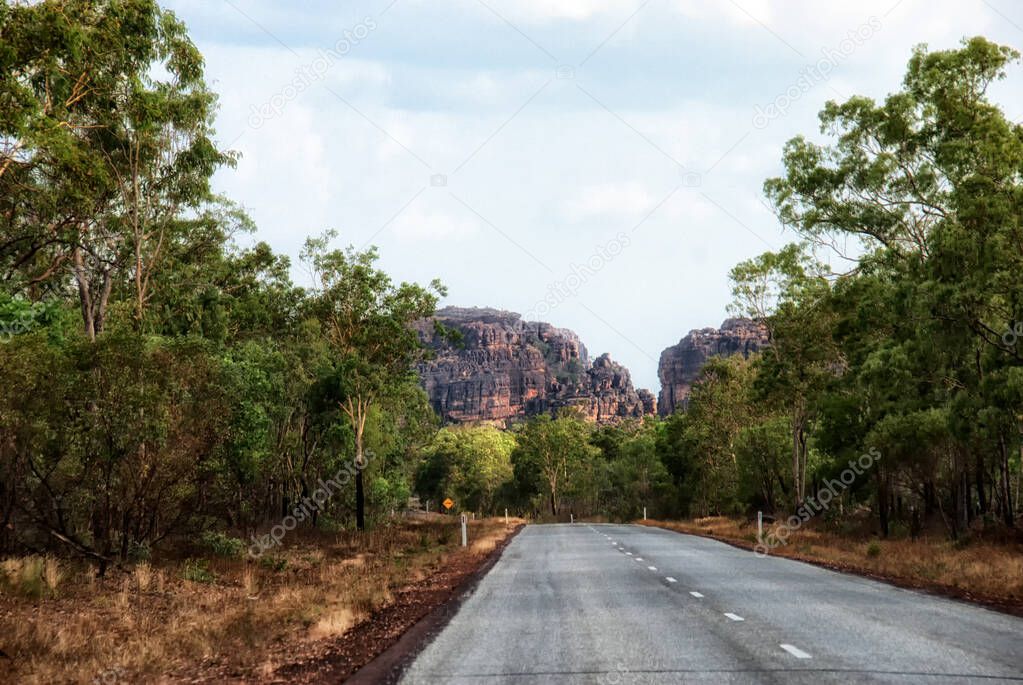 Road leading through Kakadu National Park, Australia.