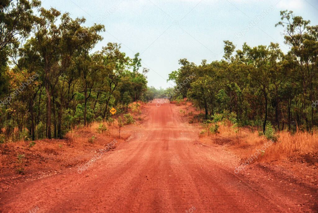 Australian dirt track at Kakadu National Park, Northern Territory, Australia