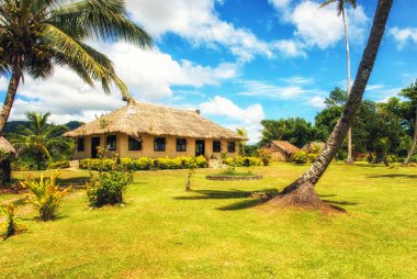 Fiji, Viti Levu, Coral Coast, Cocomo Sahili, Geleneksel Fiji Bure