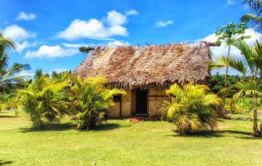 Bure (geleneksel Fiji evi), Coral Coast, Fiji, Güney Pasifik