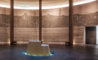 Hiroşima, Japonya - 9 Ağustos 2023: Hiroşima Ulusal Barış Anma Salonu