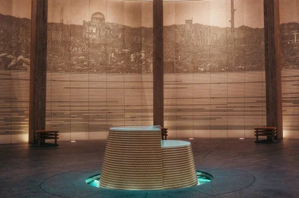 Hiroşima, Japonya - 9 Ağustos 2023: Hiroşima Ulusal Barış Anma Salonu