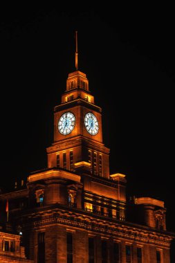 Şangay 'daki Bund' da 19. yüzyıl sömürge tarzında ünlü binalar, Çin