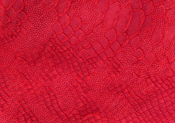 Textura de cuero genuino rojo fondo, superficie — Foto de Stock