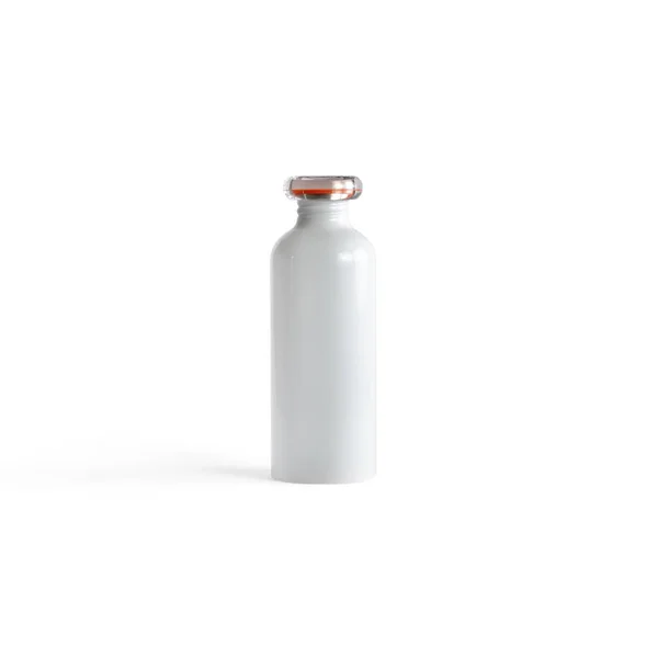 Botella de bebida caliente térmica blanca aislada sobre fondo blanco —  Fotos de Stock