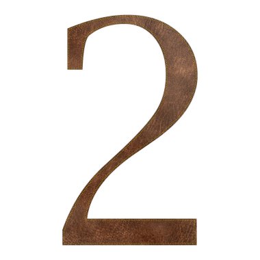 Sarı dikişli kahverengi deri, beyaz arka planda izole edilmiş, vektör illüstrasyonlu.