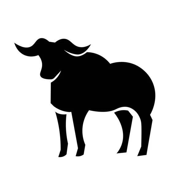Vector de icono de búfalo africano — Vector de stock