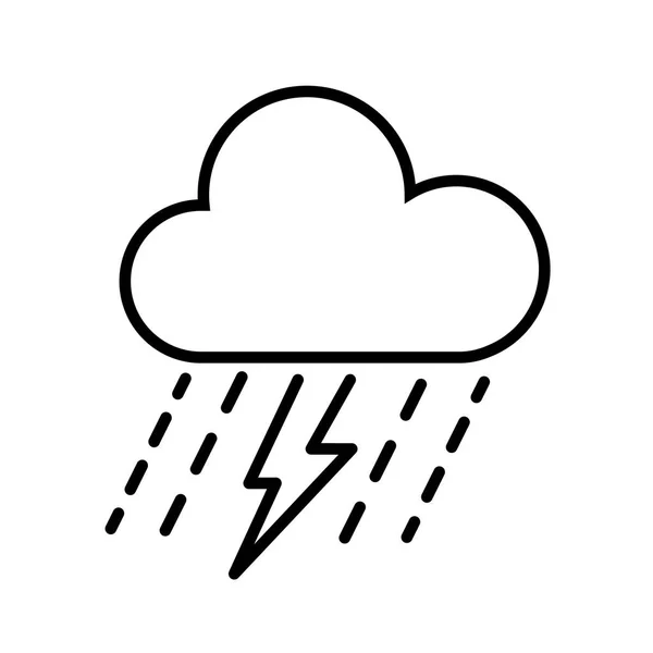 stock vector Cloud, Rain and Thunderbolt Icon Vector