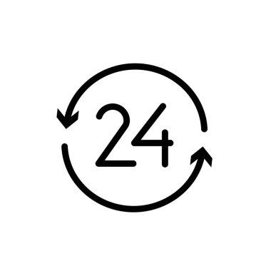 24 Saat Simge Vektörü Aç