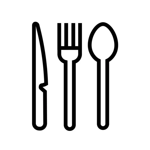 Comer Utensilios Ícono Vector — Archivo Imágenes Vectoriales