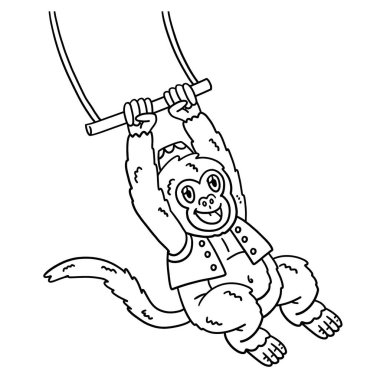 Trapezde Asılı Hayvan Maymunu 'nun şirin ve komik renkli sayfası. Çocuklar için saatlerce boyama eğlencesi sağlıyor. Bu sayfayı boyamak çok kolaydır. Küçük çocuklar ve yeni yürümeye başlayanlar için uygun.. 